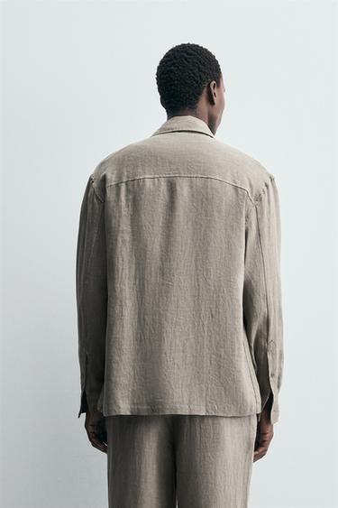 100% WASHED LINEN SHIRT - Mink by Zara - Image 2