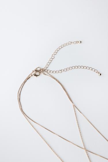 LOT DE DEUX COLLIERS CLÉS ET CADENAS - Doré de Zara - Image 3
