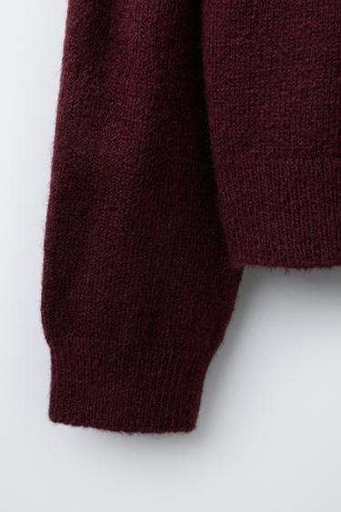 EMBROIDERED DOG KNIT SWEATER - Burgundy by Zara - Image 3