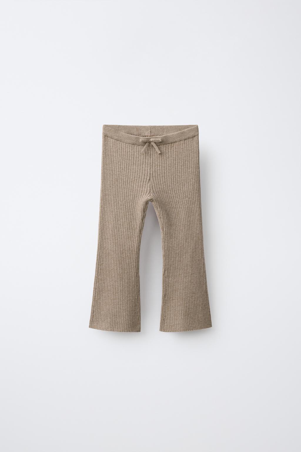 KNIT RIBBED FLARE LEGGINGS