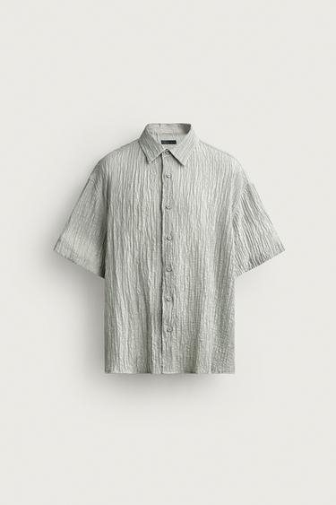 CAMISA RELAXED FIT RELIEVE - Gris claro de Zara