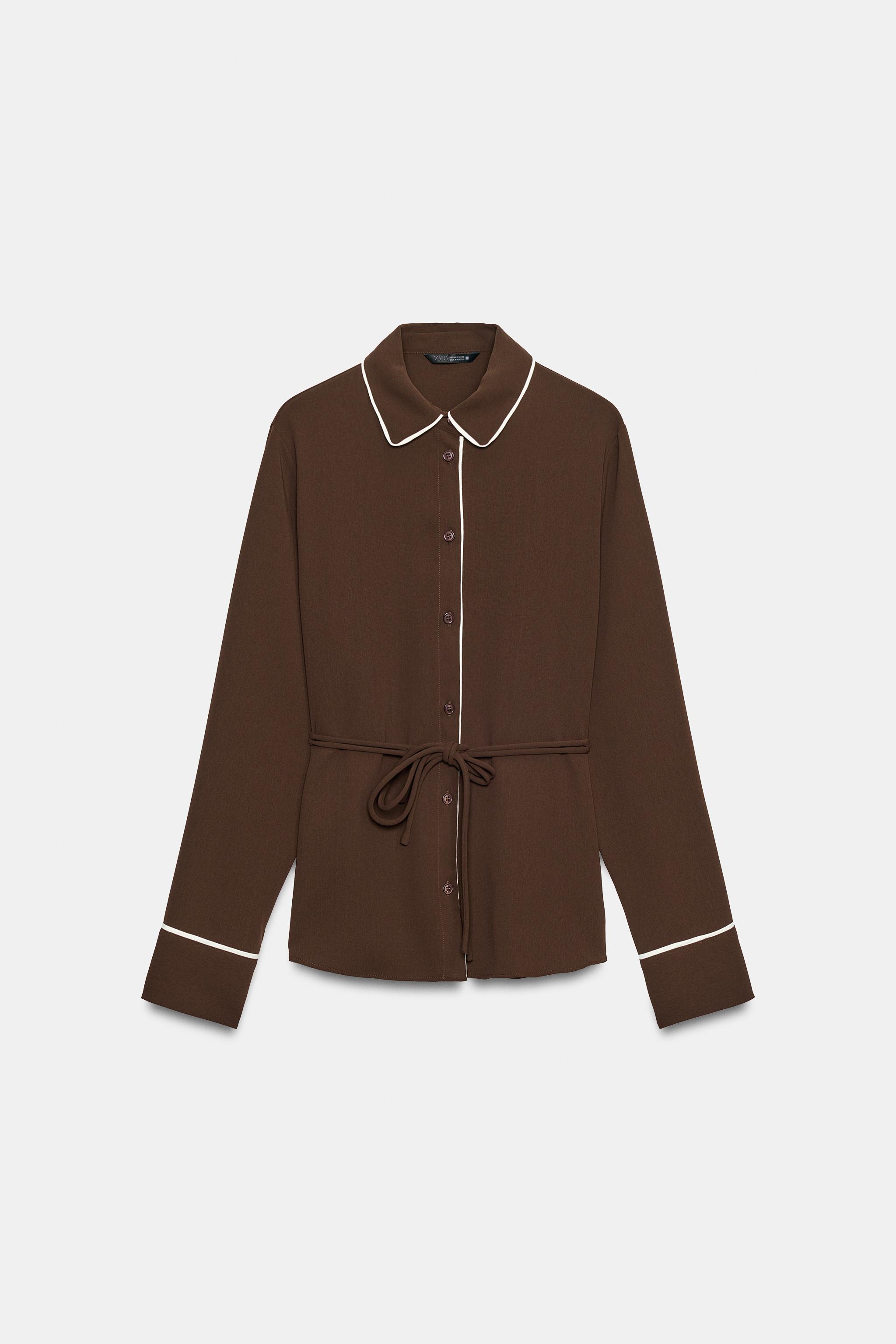 Contrast Trim Shirt by Zara