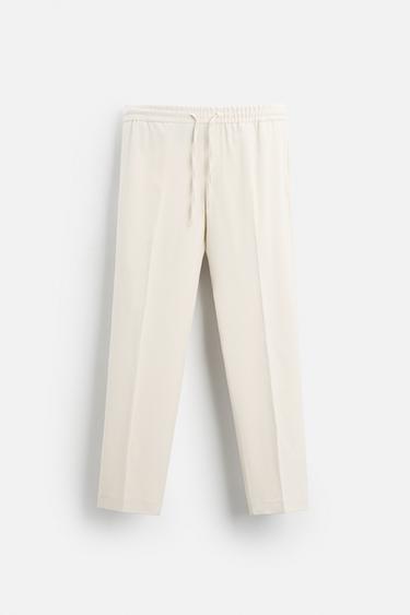 COMFORT FIT JOGGER WAIST TROUSERS - Ecru by Zara