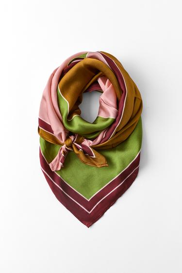 HALSTUCH MIT VISKOSE-PRINT 100% - Lachsfarben von Zara