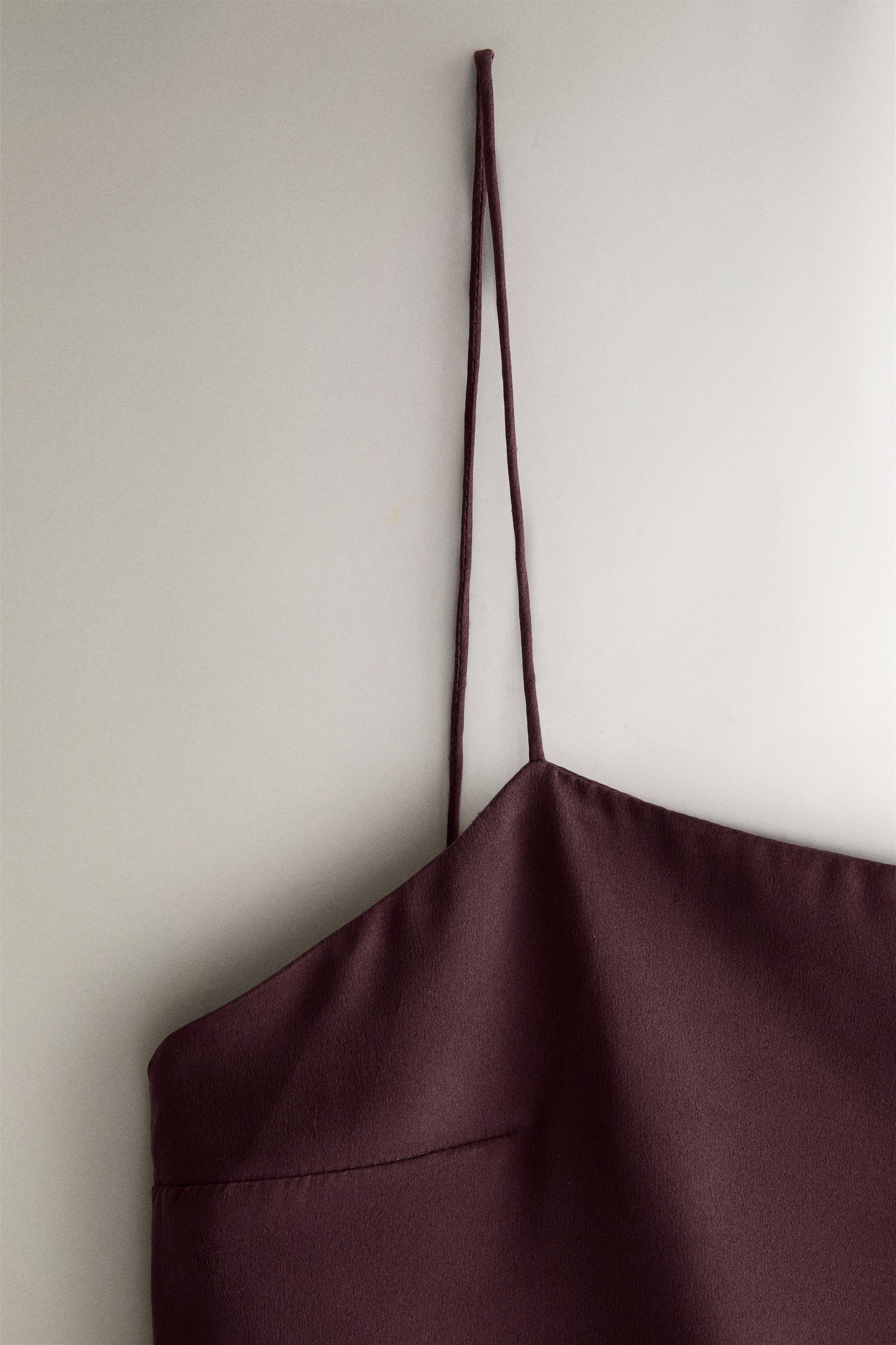 STRAPPY MULBERRY SILK TOP — Burgundy