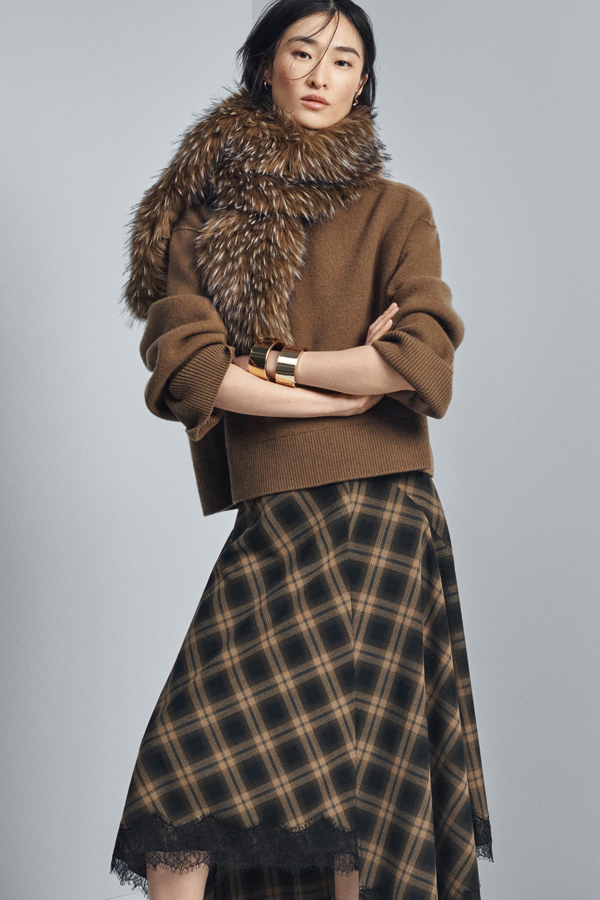 CHECKED LACE SKIRT ZW COLLECTION LIMITED EDITION