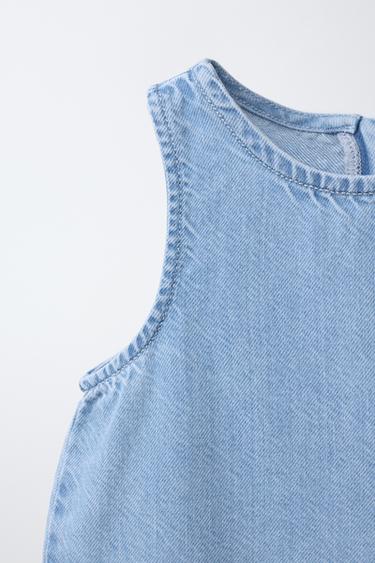 EMBROIDERED DENIM TOP - Light blue by Zara - Image 2
