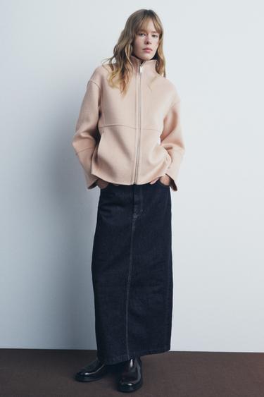 Zara WOOL BLEND JACKET ZW COLLECTION - Pink - Image 0