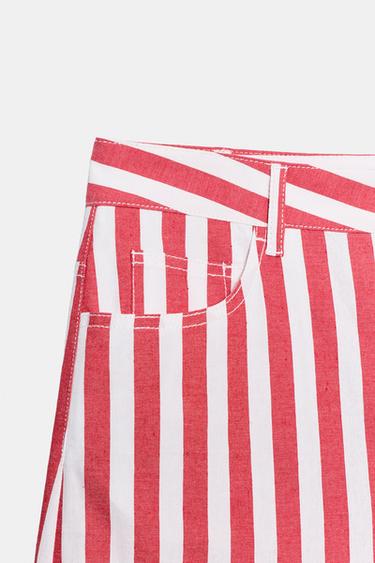 ZW COLLECTION STRIPED TAPERED JEANS - Red / White by Zara - Image 9