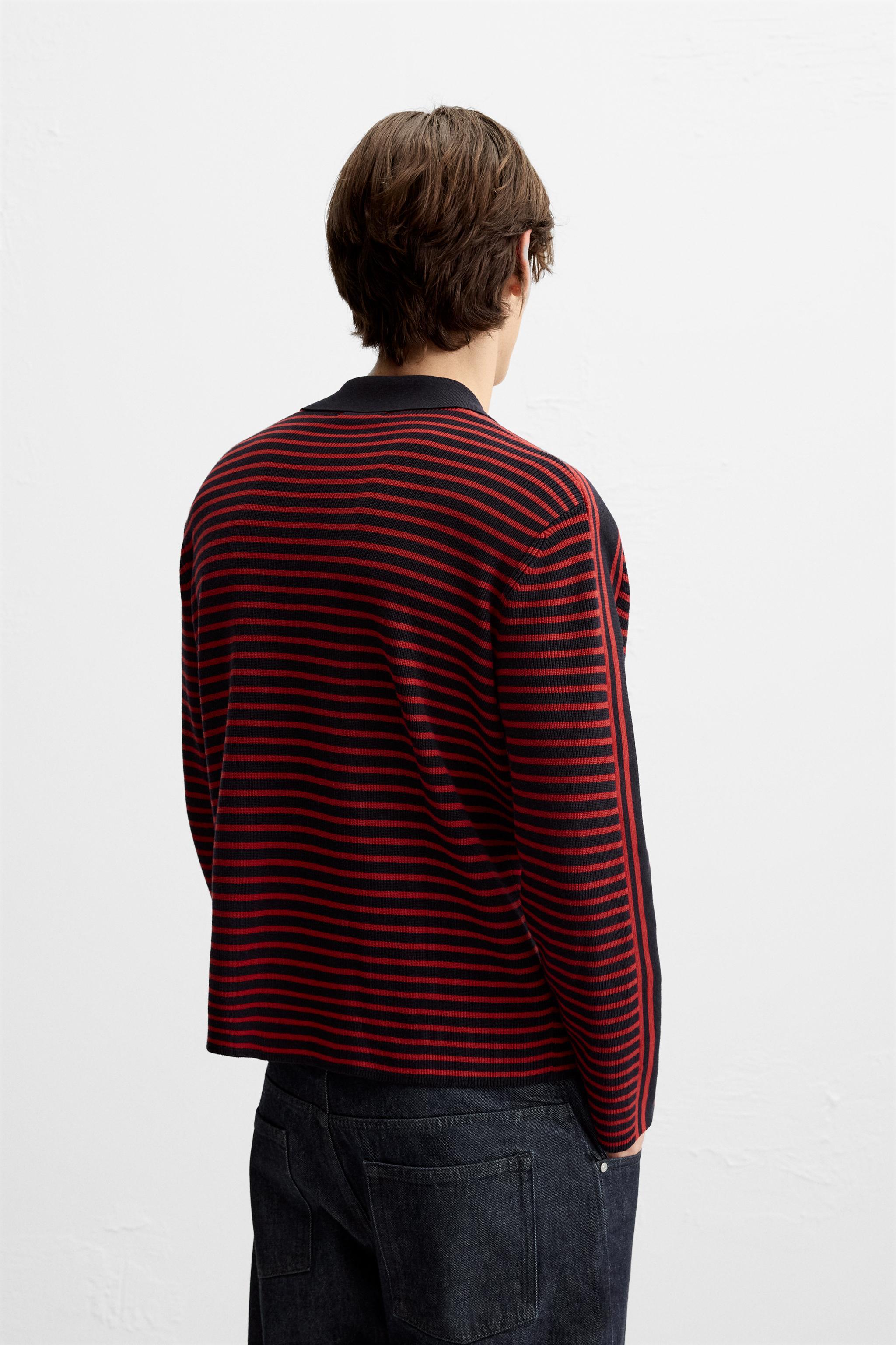 ★ZARA★ STRIPED KNIT POLO SHIRT - LIMITED EDITION STRIPED KNIT POLO LIMITED EDITION - Red | ZARA United States