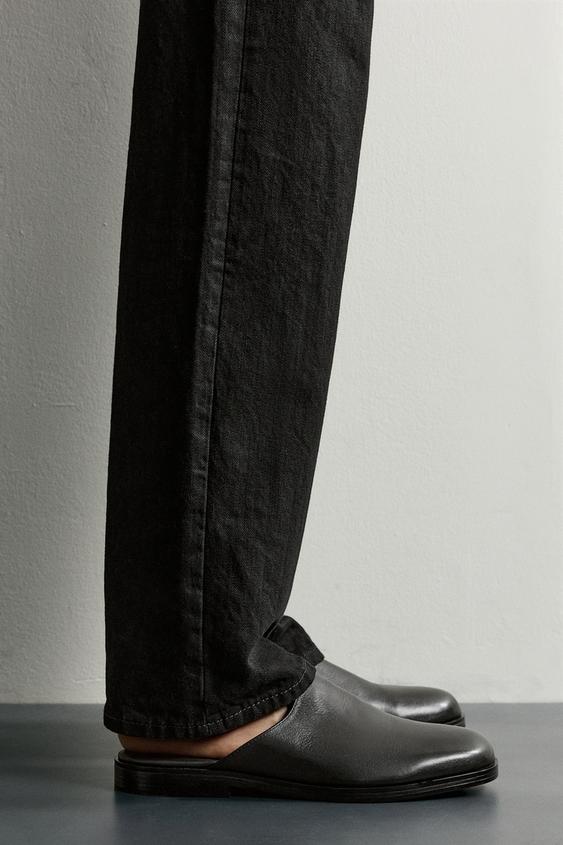 LEATHER DRESS CLOG - Black by Zara - Image 0