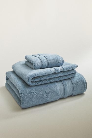 TOALHA DE BANHO REBORDO DUPLO EXTRASSUAVE - Azul-claro da Zara