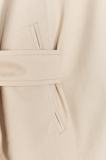 SHORT TRENCH COAT WITH BELT - camel by Zara - Image 7