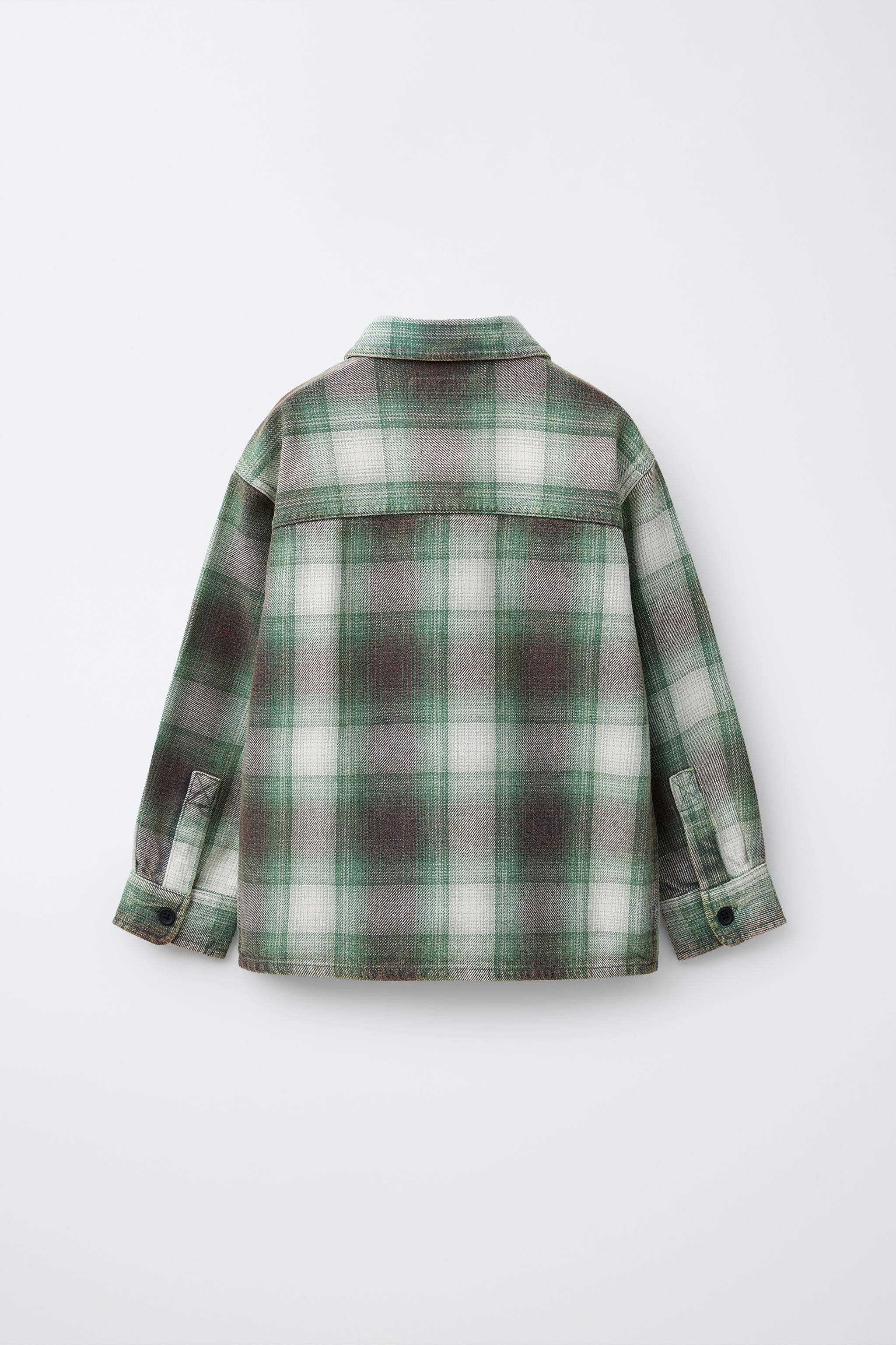SURCHEMISE À CARREAUX Vert ZARA France - Main Image