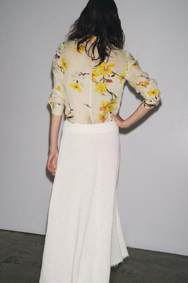 ZW COLLECTION STRUCTURED MIDI SKIRT - Ecru by Zara - Image 2