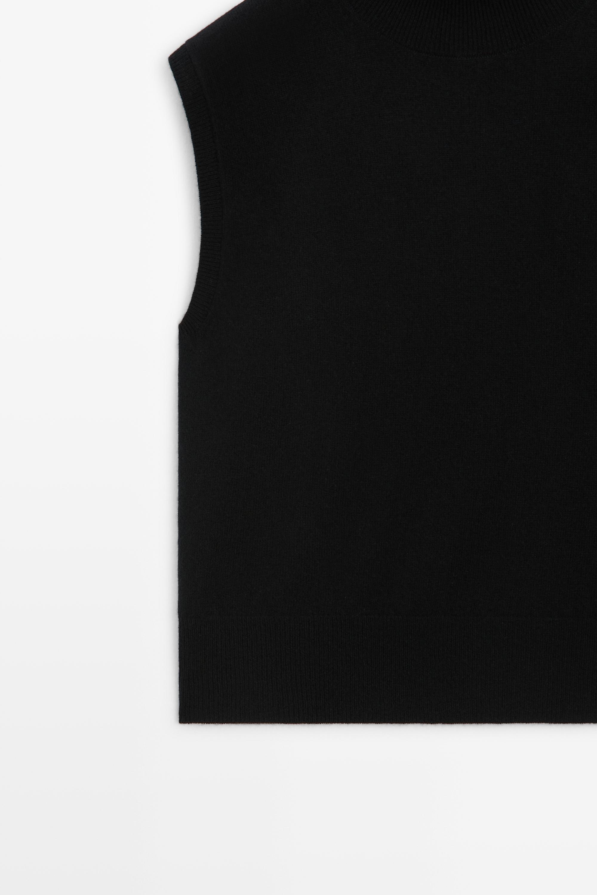 Wool blend mock turtleneck knit top