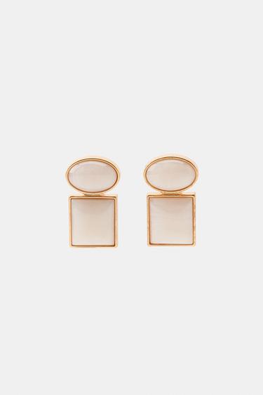 GEOMETRIC PIECE EARRINGS - Golden by Zara