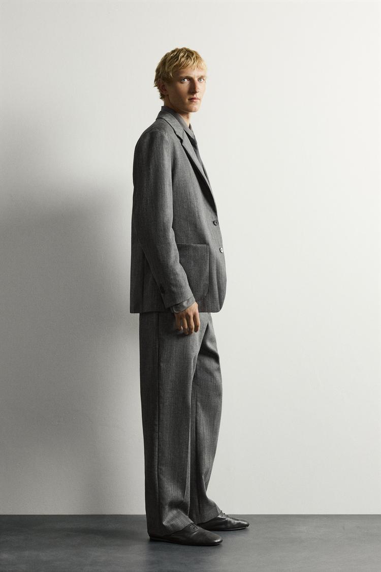 Blazer de traje de lana 100% corte relajado 5
