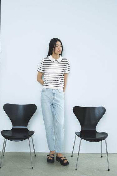 Z1975 HIGH-WAIST MOM FIT JEANS - Light blue by Zara