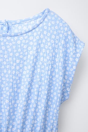 LONG TEXTURED PRINT JUMPSUIT - Sky blue by Zara - Image 2