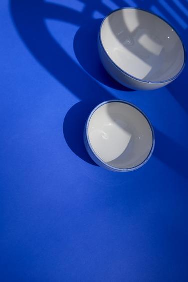 Zara STONEWARE BOWL WITH RIM DETAIL - Cream