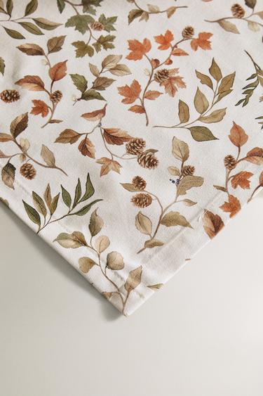 RESIN-COATED COTTON LEAF TABLECLOTH - Green by Zara - Image 2