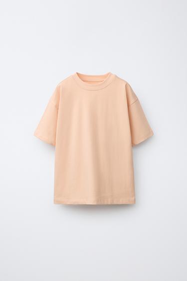 ОДНОТОННАЯ ФУТБОЛКА — ЛОСОСЕВЫЙ от Zara