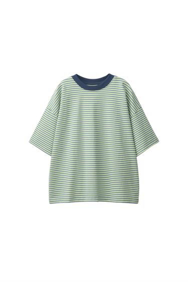 HEAVY WEIGHT STRIPED T-SHIRT - Green stripe by Zara