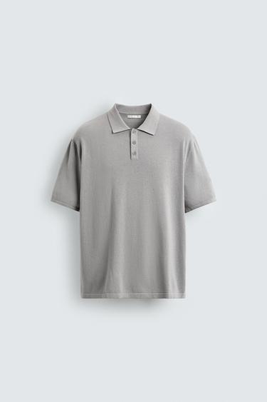 POLO PUNTO LAVADO - Gris de Zara
