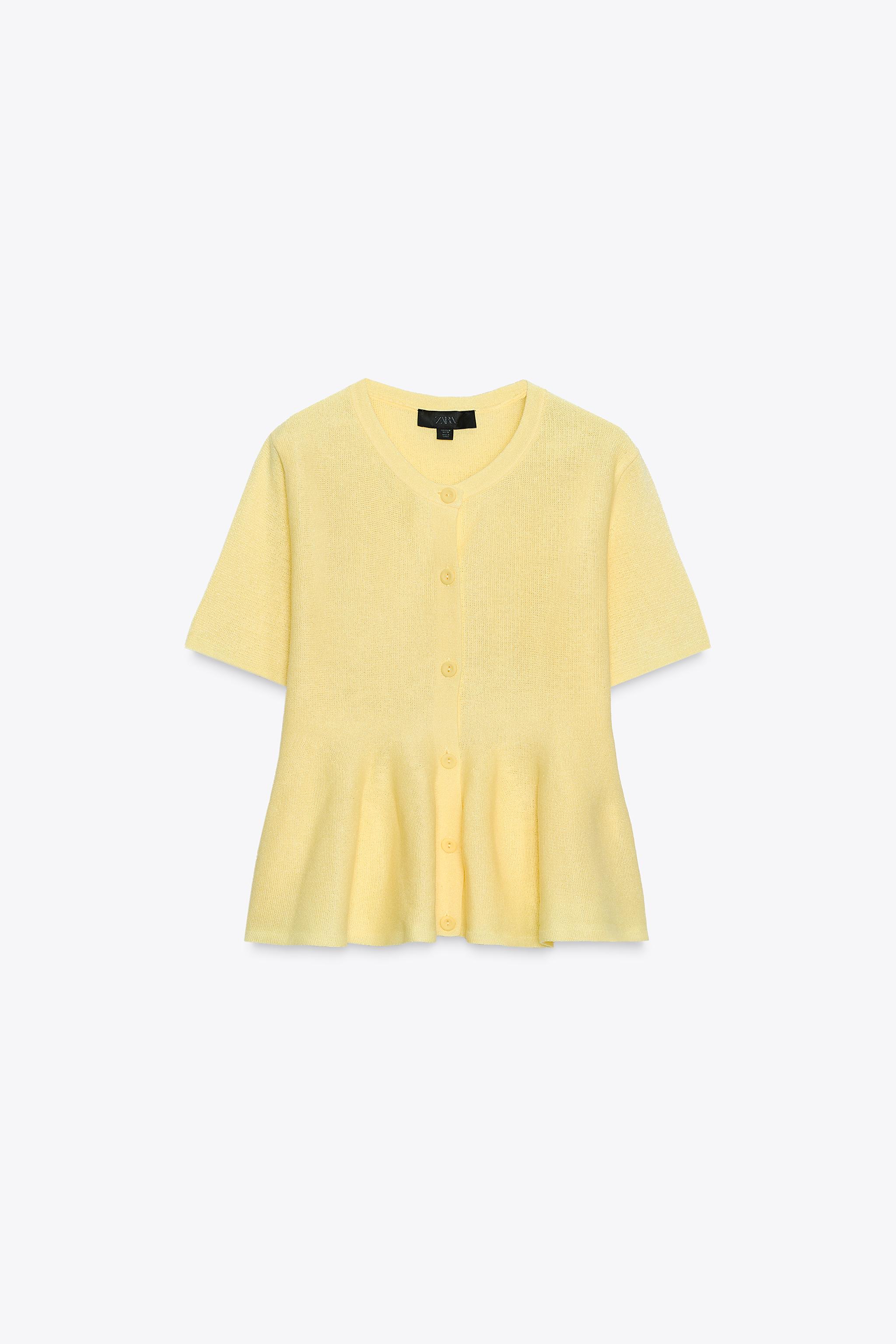 ペプラムファインニットジャケット　ZARA 新品タグ付】ZARA ペプラムニットジャケット L - メルカリ