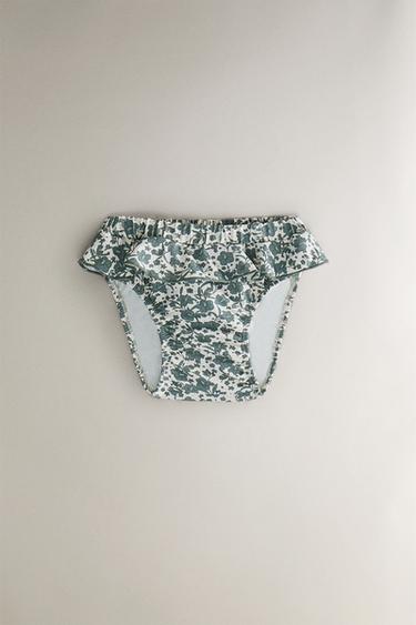 KINDER-STRANDHÖSCHEN TROPISCHE BLUMEN VOLANT - Cremefarben / Grün von Zara - Bild 0
