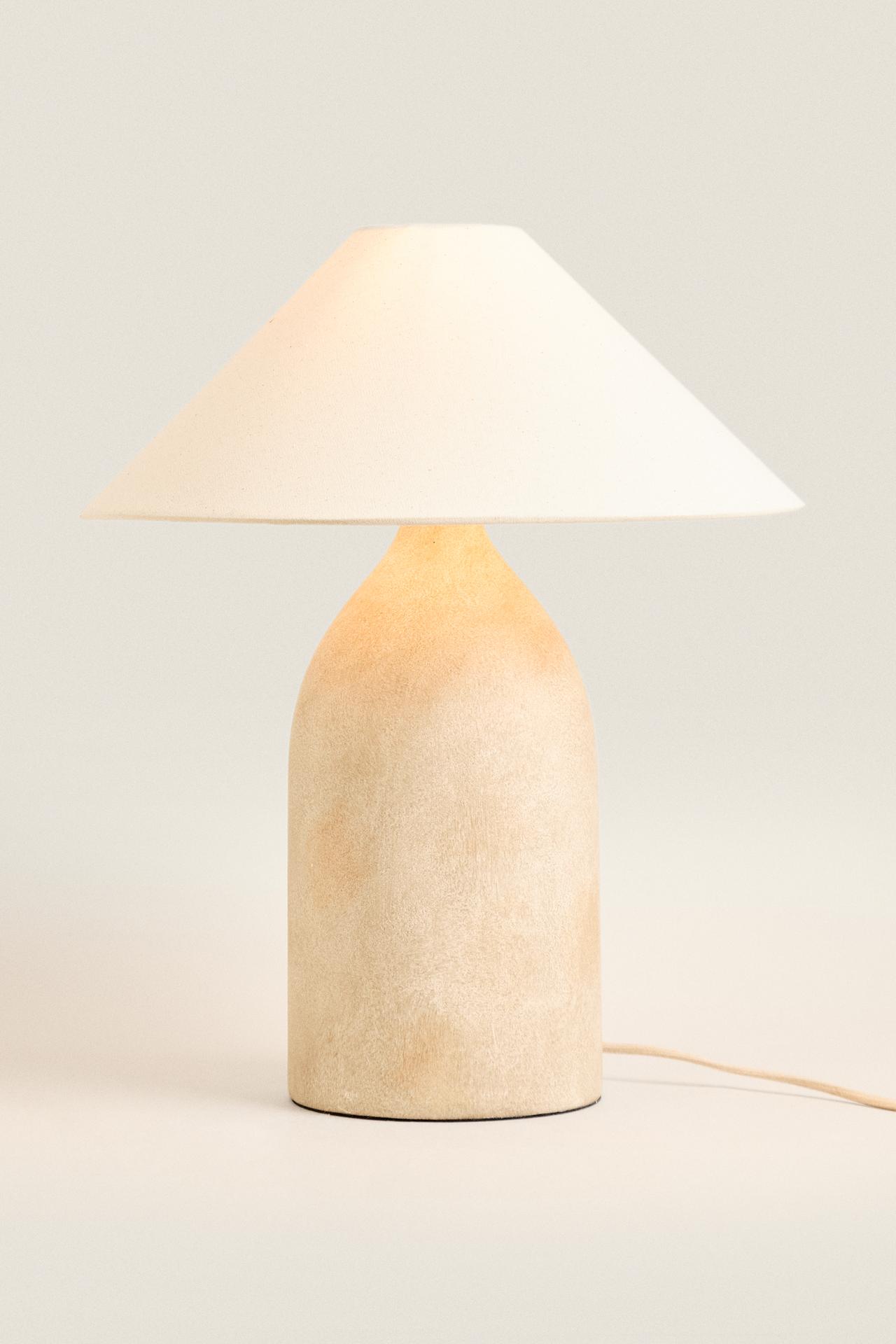 LARGE CERAMIC TABLE LAMP — Ecru