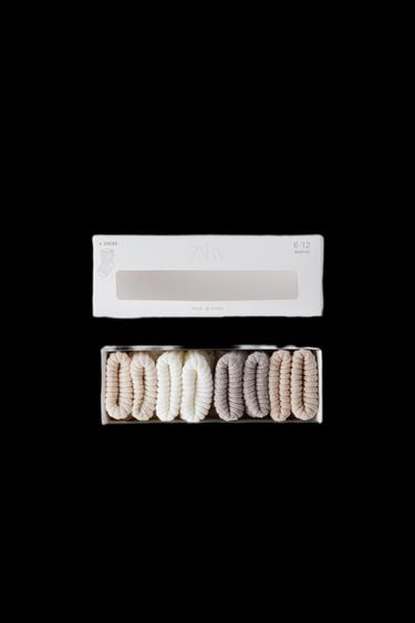 PACK CUATRO CALCETINES COLORES CAJITA - Beige claro de Zara - Imagen 0