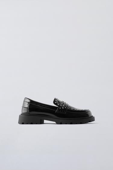 STUDDED LOAFERS - Black by Zara - Image 0