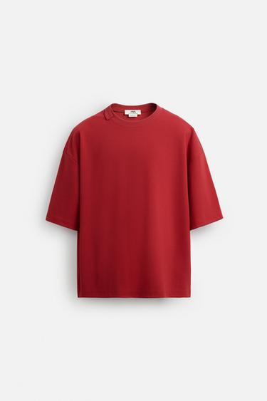 T-SHIRT INTERLOCK – LIMITED EDITION - Rot von Zara