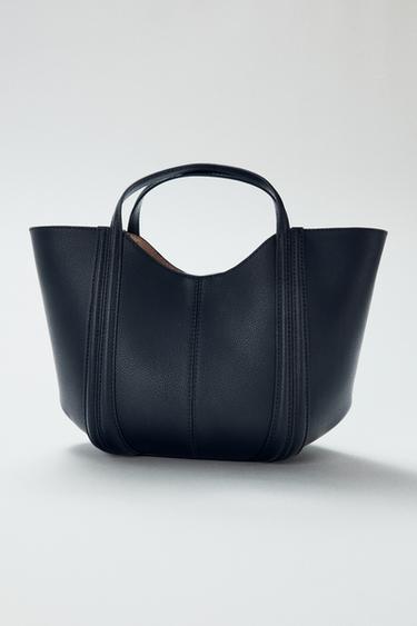 حقيبة CITY صغيرة بغرزات راجعة - أسود الخاص بـ Zara