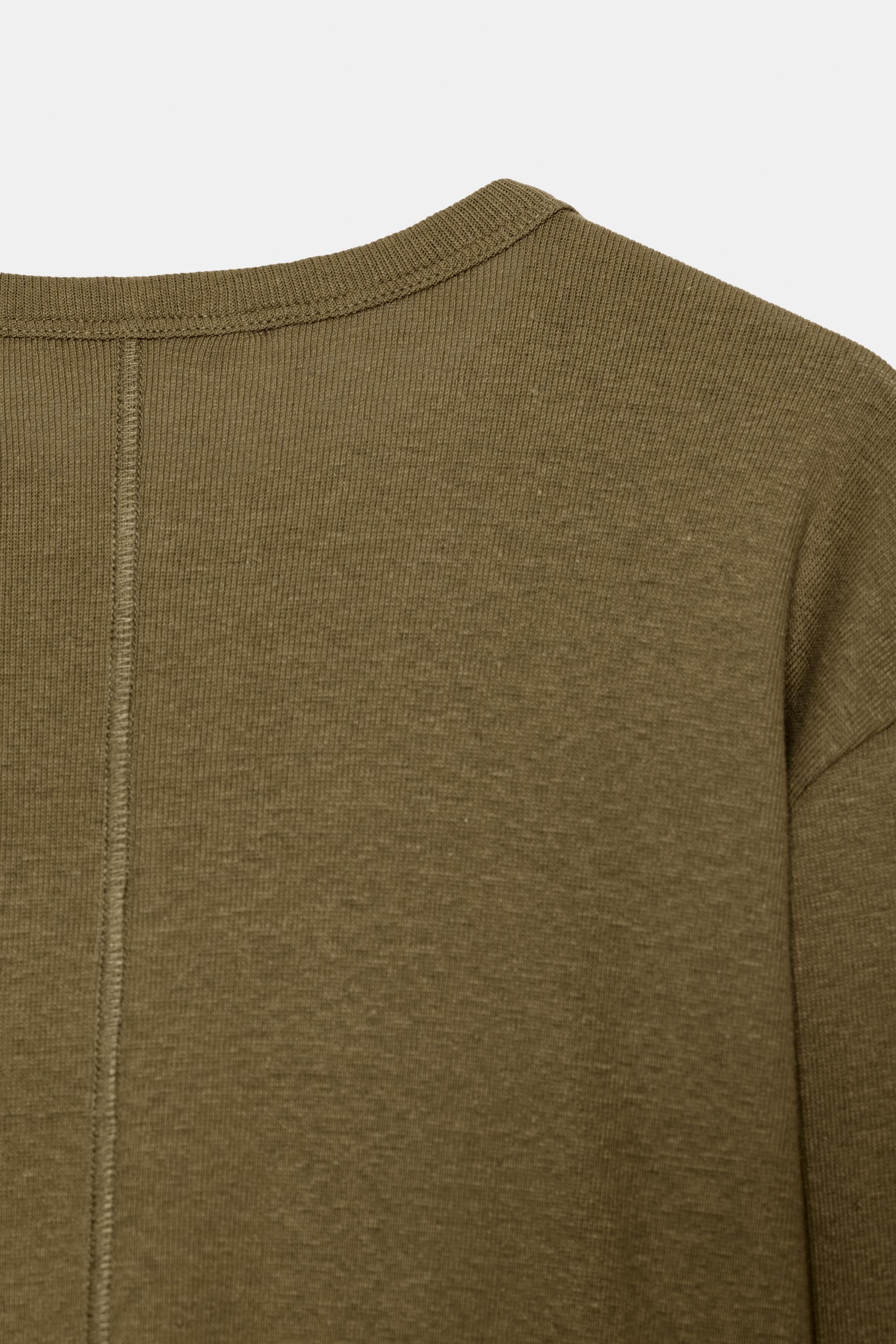 RIB KNIT LONG SLEEVE T-SHIRT