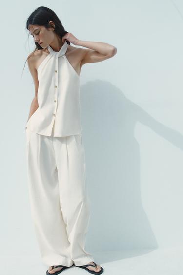 HALTER WAISTCOAT TOP - Ecru by Zara - Image 0