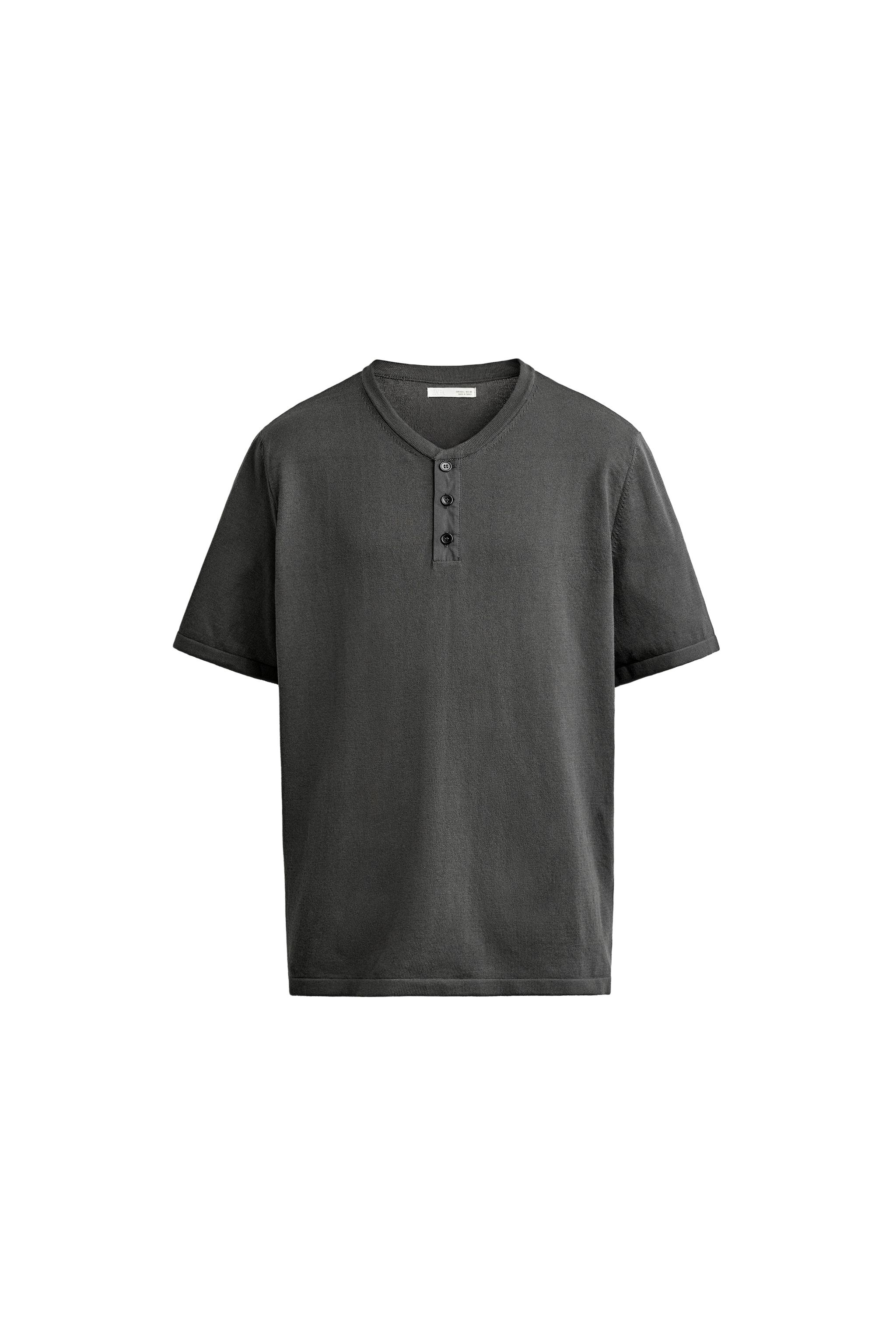KNIT HENLEY T-SHIRT