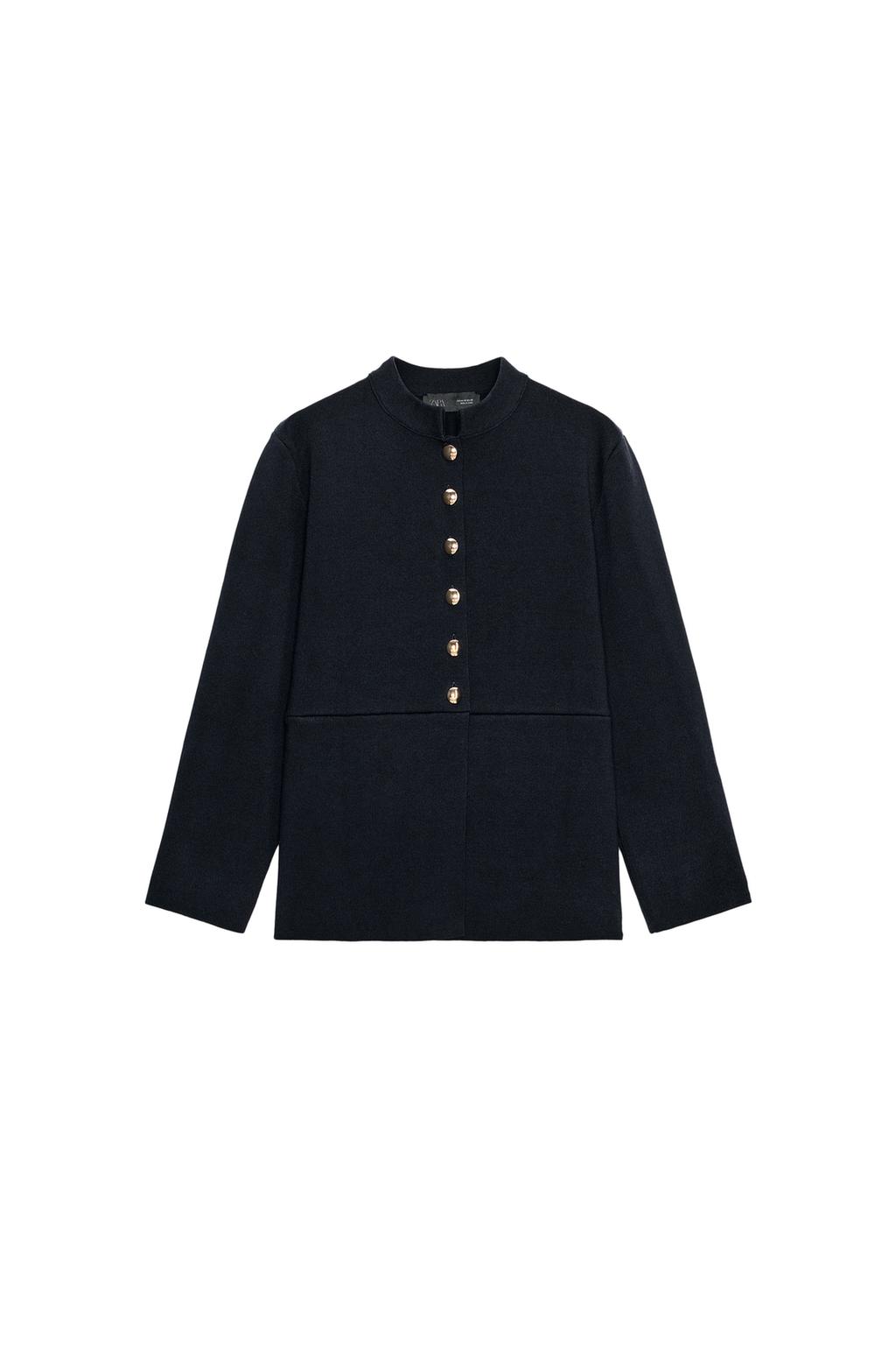GOLD BUTTON PEPLUM CARDIGAN - image 3