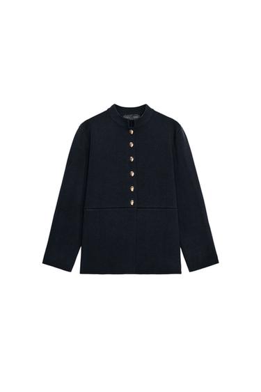 PUNTUZKO TXAKETA PEPLUM, BOTOI DORATUEKIN - Urdin iluna, Zara-rena