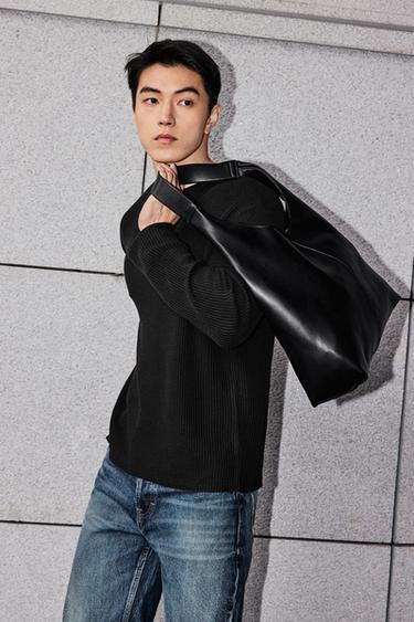 Zara 素面托特包 - 黑色