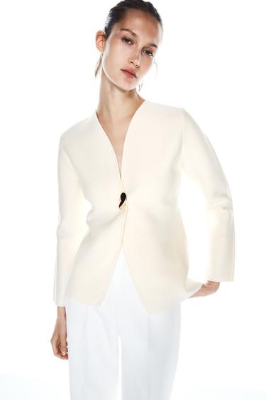 PLAIN KNIT CARDIGAN - Ecru by Zara