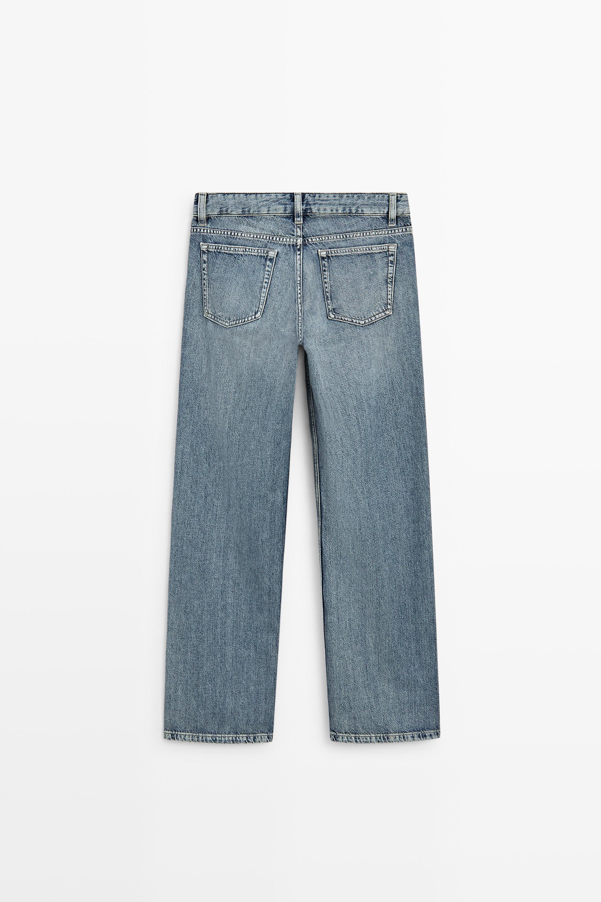 Low-rise straight-leg jeans