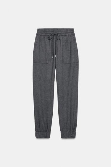 Zara CUFFED HEM PANTS - Mid-gray