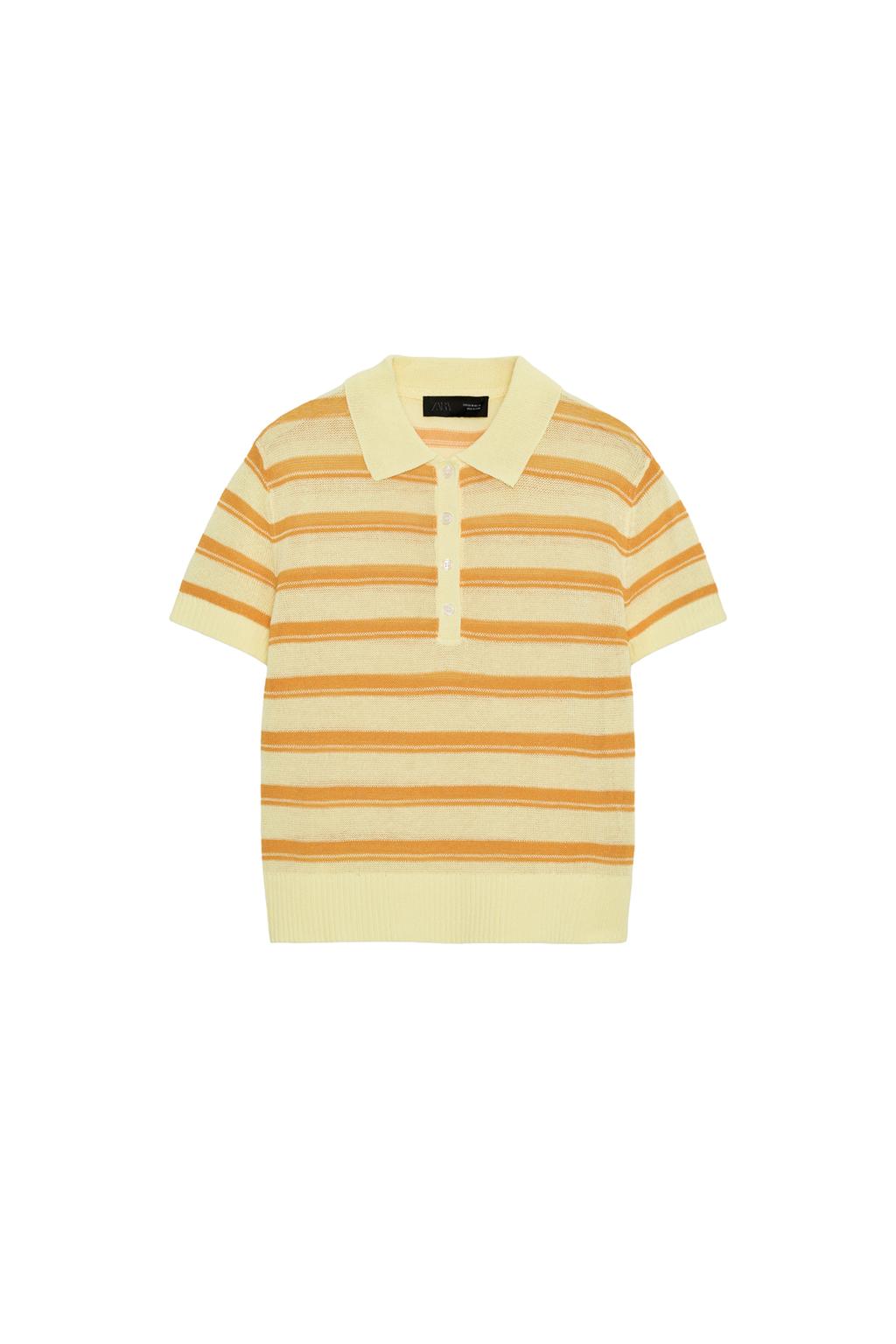 STRIPED SHORT SLEEVE KNIT POLO - image 3
