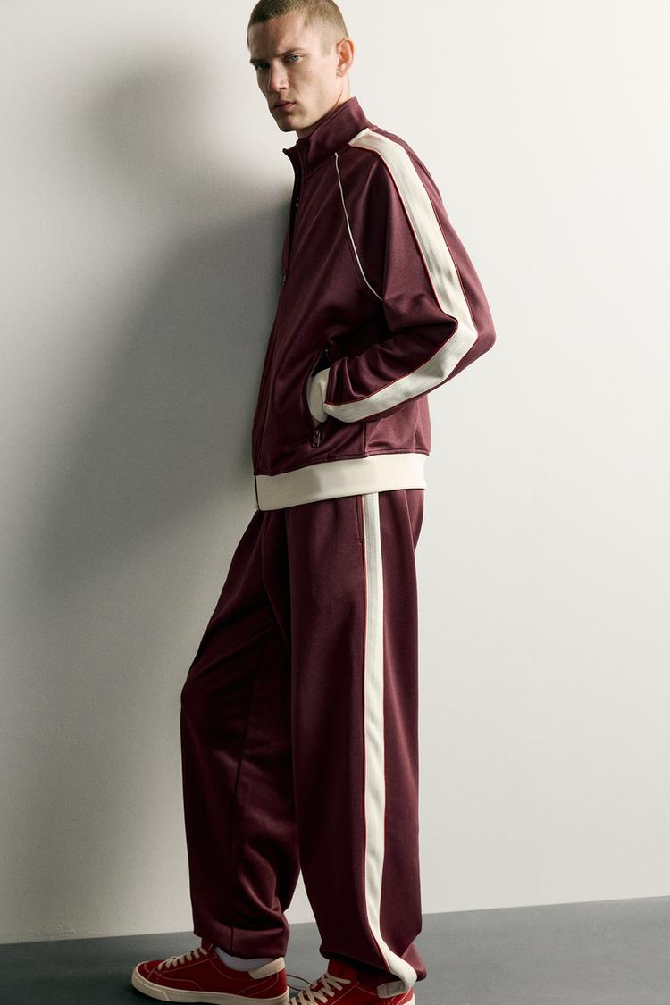RETRO TRACKSUIT TROUSERS WITH CONTRAST STRIPES