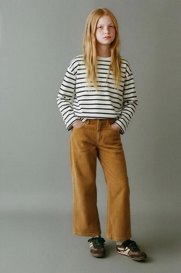 LIMITED EDITION WIDE-LEG CORDUROY TROUSERS - camel by Zara