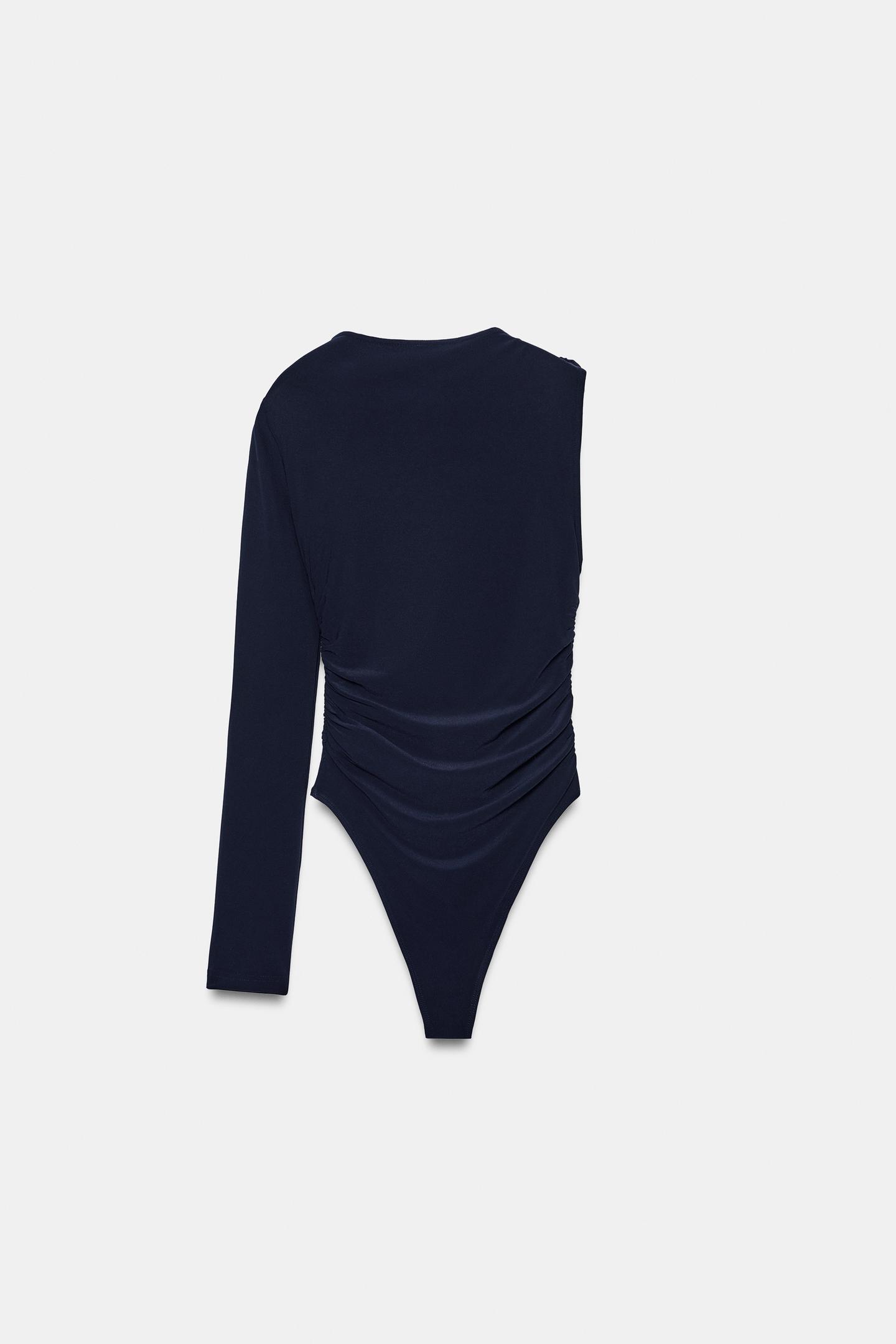 Боди Buckle Draped — Zara, цвет: Полуночный синий — фото 6