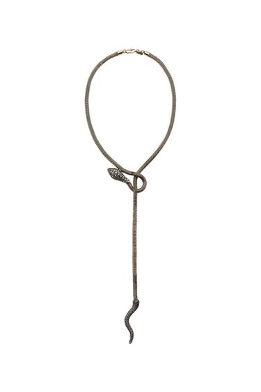 Zara TEXTURED SNAKE NECKLACE - Golden - Image 0